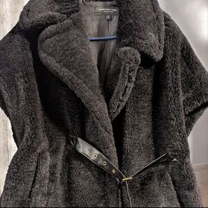 Marc New York Faux Fur Vest Jacket with Belt